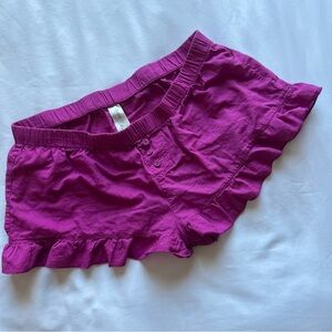 Forever 21 Magenta Ruffle Hem Pajama Shorts